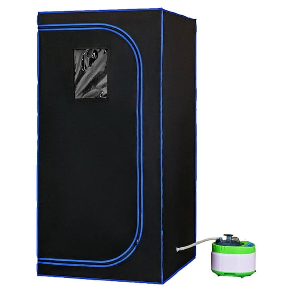 SereneLife Portable Full Size Personal Home Steam Sauna with Remote, Black