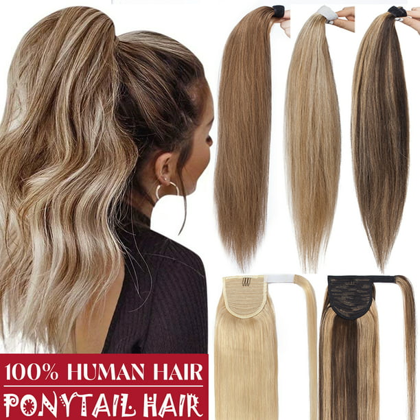 Benehair Clip In100% Human Hair Ponytail Extension Wrap Around Real Hair  Extensions Russian Remy Ponytail Hair Extensions 18