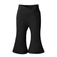 thumbnail image 5 of Krdevn Girls Solid Crossover High Waist Capri Flare Leggings 3 Pack Stretch Knit 12-18 Months,Pink, 5 of 9