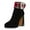 Black, variant on YDN Women Lovely Pearl Buckle Ankle Boots Pointy Close Toe Side Zip Booties Platform Chunky High Heels Prom Daily Shoes Size 7 Brown