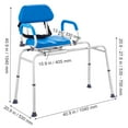 thumbnail image 6 of KFFKFF Tub Access Bench: 360° Rotating Seat, Slide Function, Adjustable Height, Safety Belt, Cushioned Seat & Swivel Armrest for Seniors & Disabled - Support up to 330lbs, 6 of 9