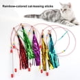 thumbnail image 2 of Cat Teaser Toy - Interactive Stick with Bell Tassel, Tear-Resistant Bright Colored Wand Toy, 2 of 8