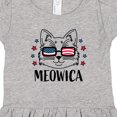 thumbnail image 4 of Inktastic 4th of July Meowica Cat in Flag Sunglasses Girls Toddler Dress, 4 of 5
