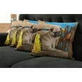 thumbnail image 5 of Ambesonne Pug Throw Pillow Cover 4 Pack, Puppy Photography on Bench, 16", Pale Brown Yellow Blue, 5 of 5