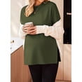 thumbnail image 2 of Weardear 3 Pack Maternity Shirts Womens Long Sleeve Split Side Tunic Tops Drop Shoulder T Shirt Casual Pregnancy Clothes, 2 of 6