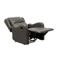 thumbnail image 4 of Benjara Kim 38 Inch Manual Recliner Chair, Cushioned Gray Faux Leather, Solid Wood, 4 of 5