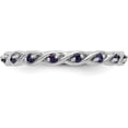 thumbnail image 3 of Solid Sterling Silver Stackable Expressions Created Sapphire Ring - Ring Size 10.0, 3 of 7