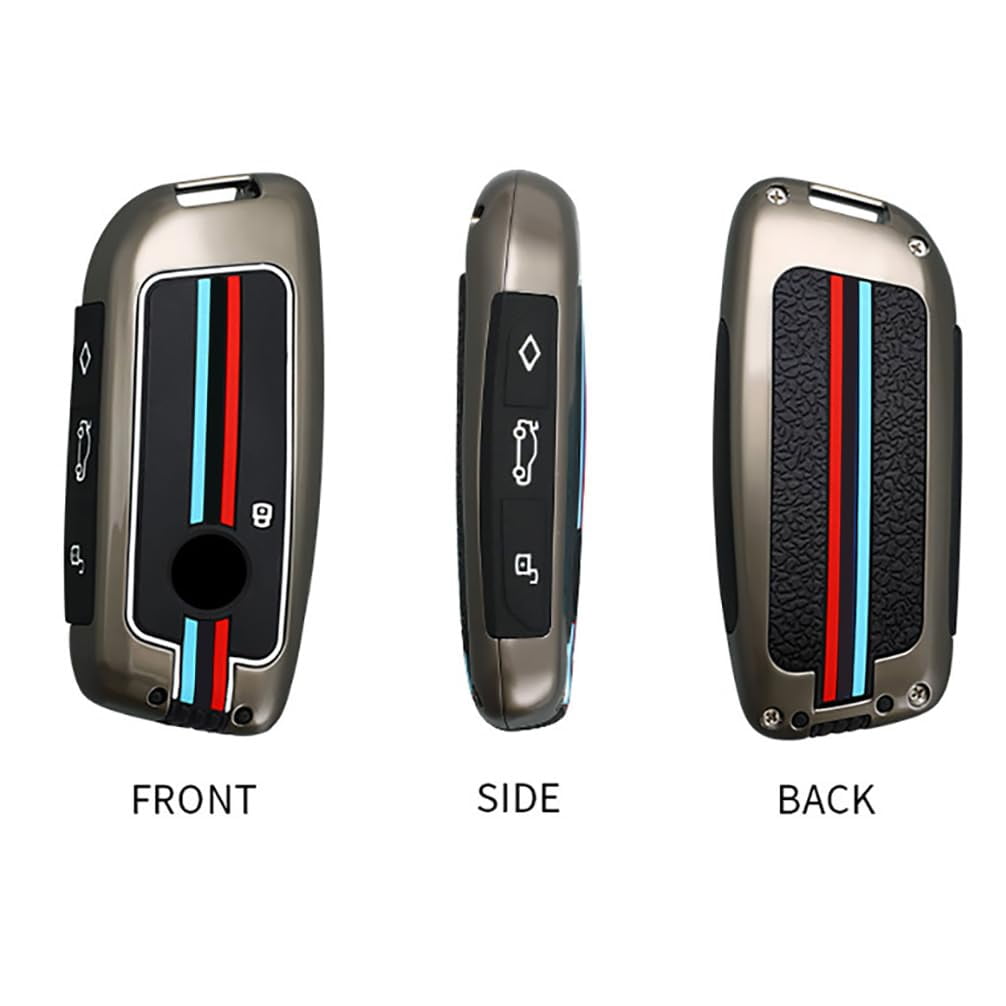 Key Cover Fit for BMW 2023 Key Fob Metal Key Case Silicone Car Key Shell Anti-fall Anti-Scratched Fit for BMW X5 X6 X7 IX XM I4 I7 3 Series 7 Series 740 760i Keyless Entry Remote