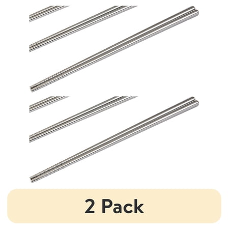 (2 pack) Mainstays Stainless Steel Chopsticks 4-Pairs