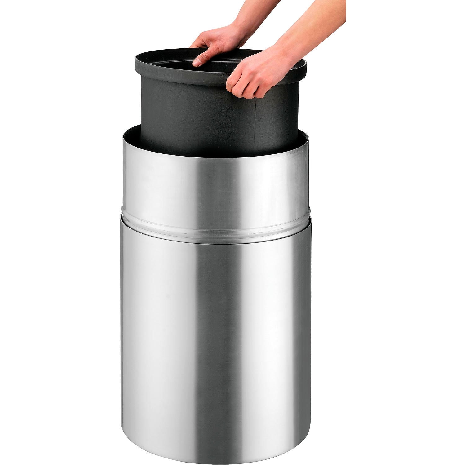 Global Industrial Rigid Plastic Liner For Aluminum Trash Can 20 Gallon Black