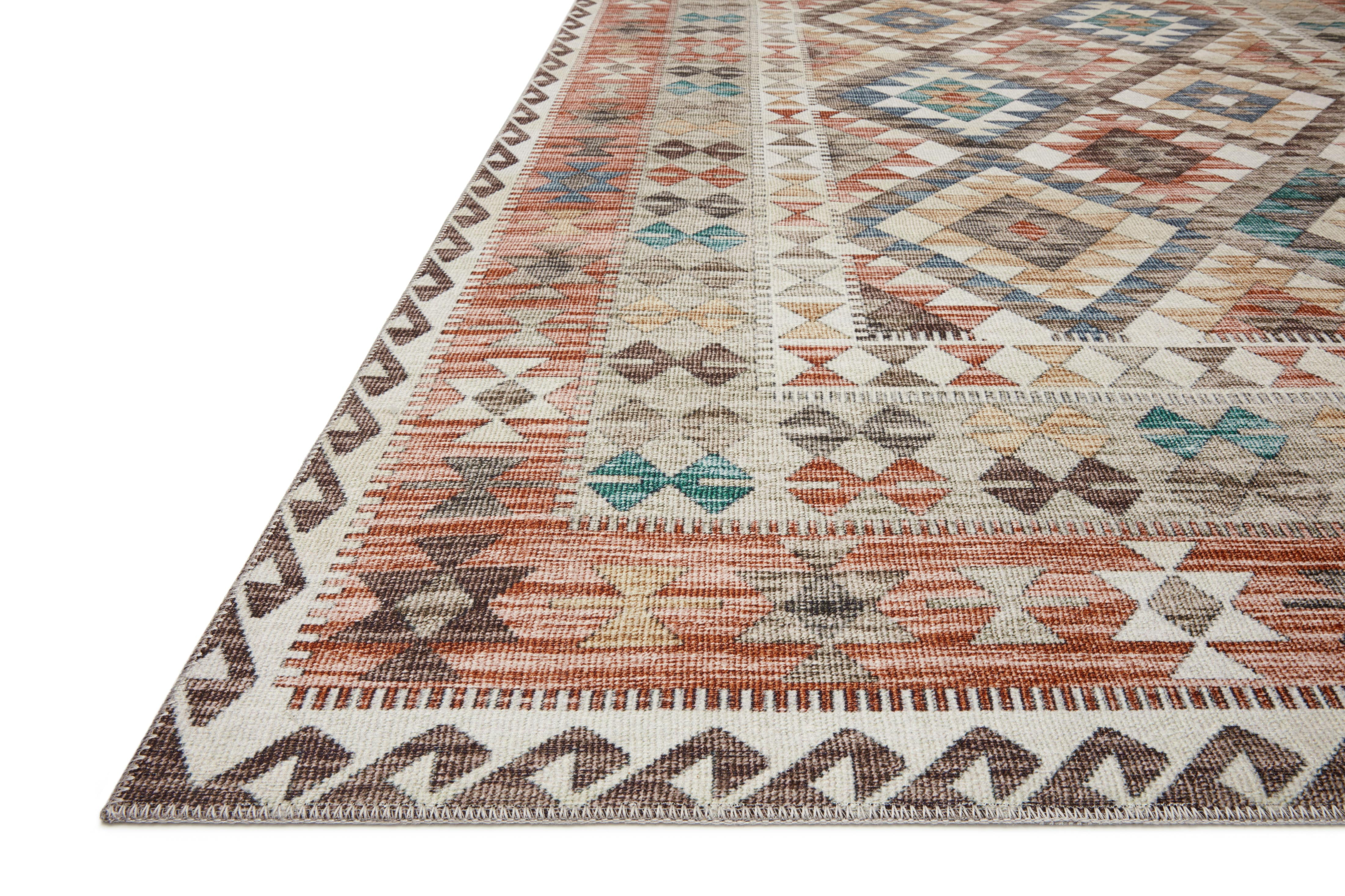 Turkish & Persian Kilim-Style Zion Ivory, Multi 18" x 18" Sample Area Rug