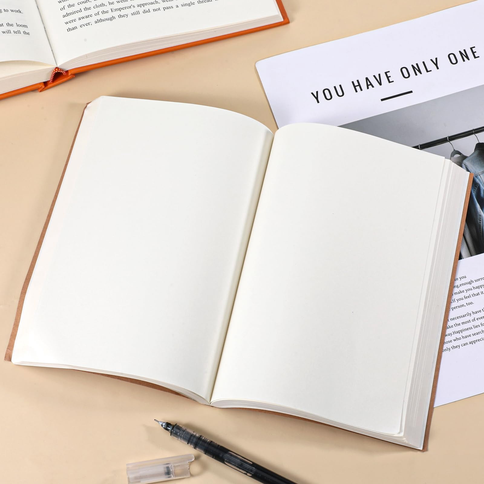 8 Pcs 5.5" X 8.25" Paper Hardcover Sketchbook Blank Notebook Bul  128 Sheets/256 Pages (100gsm) Unlined A5 Size Acid Free Drawing Sketch Books For Adult Office Travelers Journal Supplies