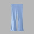 thumbnail image 2 of HAOTAGS Flare Leggings for Girls,Lightweight Loose Casual Toddler Solid Color Trousers Light Blue 7 Years, 2 of 4