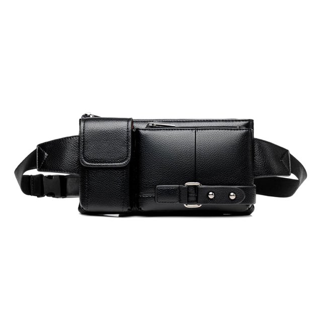 Graflsoa Sac Banane en Cuir Imperméable avec Ceinture Réglable - Compact et Polyvalent pour Voyage, Randonnée, Camping - Options Noir/marron Disponibles
