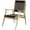 Black Handmade Chevron Square 25" x 24" x 33", variant on DecMode Jute Rope Handmade Lounge Chair with Brown Mango Wood Frame, White