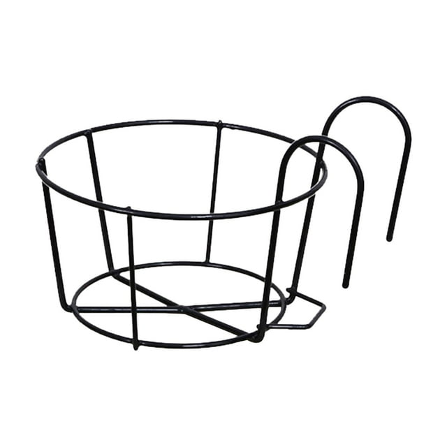 koolsoo Flower Pot Holder Basket Fence Shelf Container Railing Planters Iron Art Hanging Black 20cm