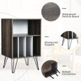 thumbnail image 7 of REKHH  Record Player Stand, Turntable Stand Holds up to 150 Albums, Mid-Century Vinyl Storage Cabinet Table with Metal Legs, Record Player Holder End Table for Bedroom Living Room, Grey, 7 of 7