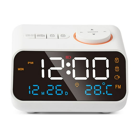 Multifunctional Alarm Clock with Rechargeable LED Digital Clock with Temperature and Humidity