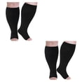 thumbnail image 3 of Calcetines de compresión Qarigey pantorrilla ancha multicolor 2Conjunto Negro/Puntera 6XL, 3 of 6