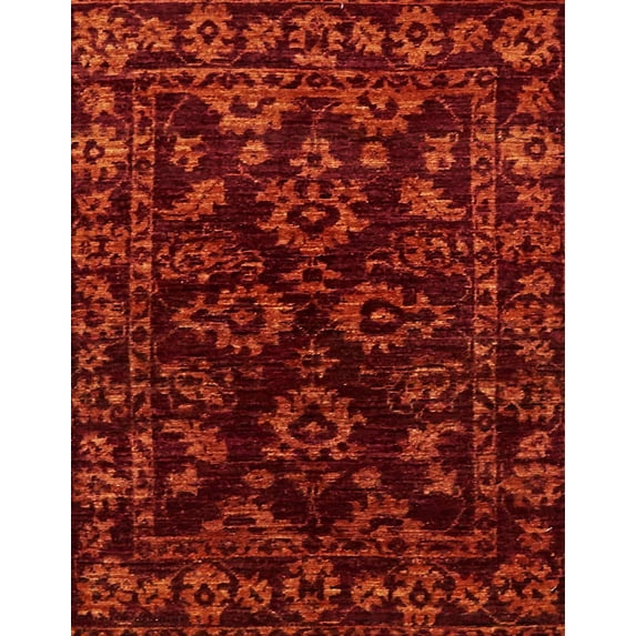 Ahgly Company Machine Washable Indoor Rectangle Abstract Crimson Red Area Rugs, 7' x 9'