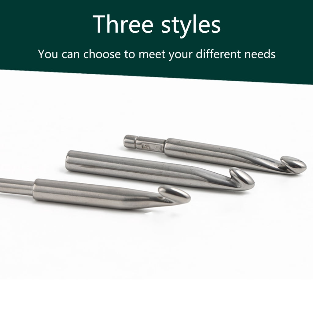 Large Size Stainless Steel Crochet Hook Set Ergonomic Handle Knitting Needle Craft Weave Sewing Yarn Needle Crochet Hook
