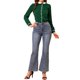 thumbnail image 2 of CAMISA DE MUJERES INSPIRE CHIC, CON BOTONES, DE MANGA LARGA, BLUSA CON COLLAR PETER PAN, TOPS, TAMAÑO M, VERDE, 2 of 7