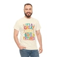 thumbnail image 3 of It's A Great Day To Build Futures Colorful Typography Teacher Unisex Short-Sleeve Graphic T-Shirt Back To School Educator Gift, 3 of 4