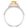 thumbnail image 4 of Clara Pucci 18K White/Rose Gold Round Cut 1Ct Simulated Yellow Diamond Engagement Ring + Matching Band - Luxury Box Included, 4 of 7
