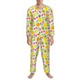 thumbnail image 3 of Fotbe Avocado And Pineapple Pijama de Hombre con Estampado de Manga Larga, Conjunto de 2 Piezas, Ropa de Dormir Suave y Cómoda con Bolsillos-Small, 3 of 7