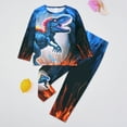 thumbnail image 3 of ATAIKU Toddler and Little Boy Pajamas Set Kids Long Sleeve Tee and Pants Dinosaur Sleepwear Boys 2-Piece Jammies 5T, 3 of 13