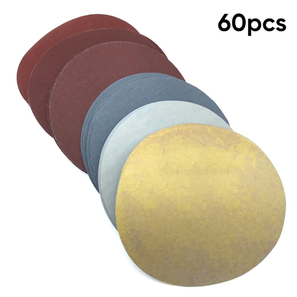 60pcs Sandpapers Sanding Discs Hook Loop Replacement Spare Spare 1000-7000 Grit 