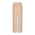 thumbnail image 5 of Cethrio Girls Fleece Pants, Casual Straight-leg Thermal Elastic Waist Winter Pants Beige Size 12, 5 of 7
