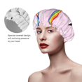 thumbnail image 4 of Disketp Aerial Yoga For Unicorn Shower Caps,Reusable Shower Cap For Women, Double Layer Waterproof Hair Cap, Large Size For All Hair Lengths,For Girls Spa Home Salon Use, 4 of 9