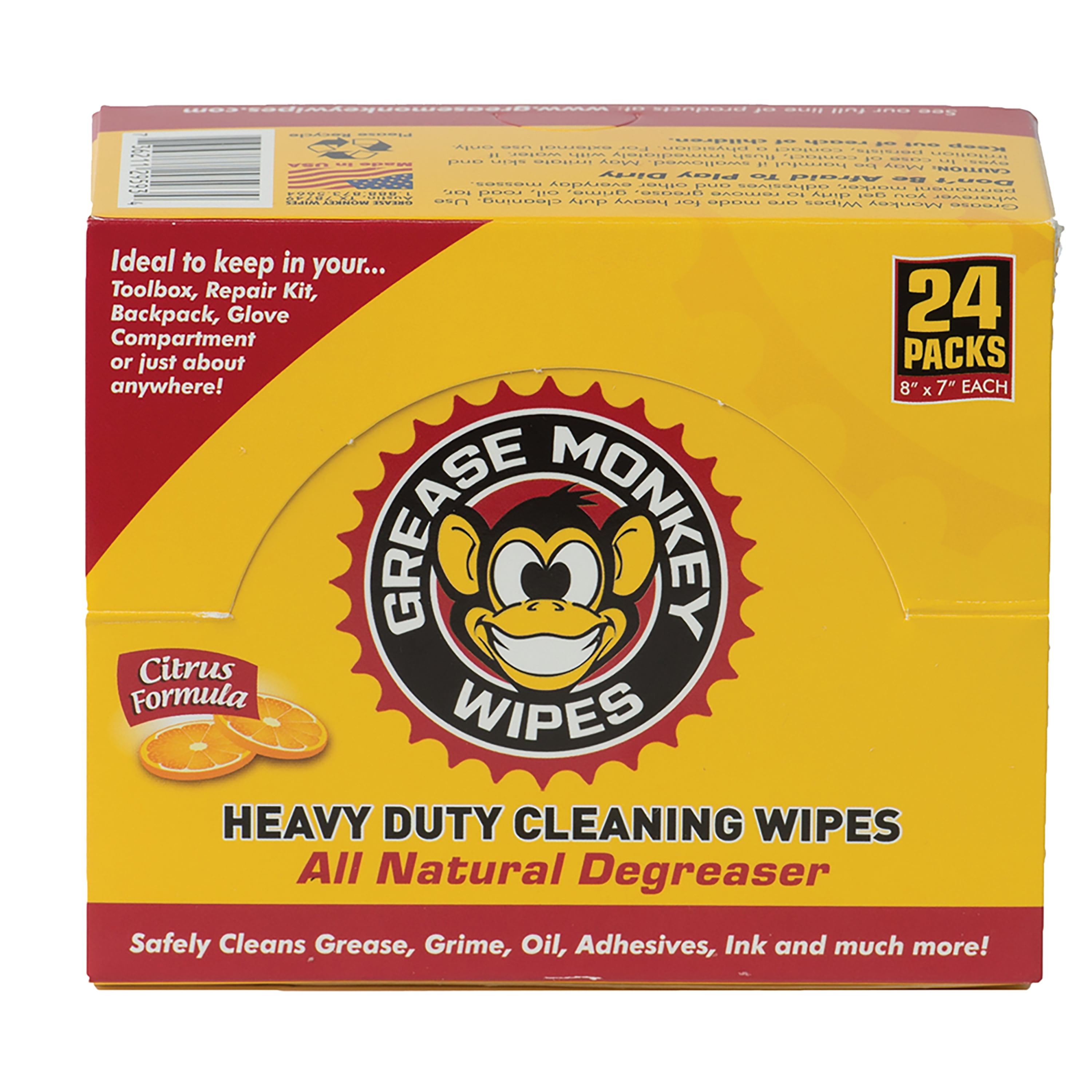 Grease Monkey Wipes 24 Count Box White Onesize