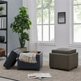 thumbnail image 2 of Pemberly Row 17" Bonded Leather Storage Ottoman in Vintage Blue, 2 of 5
