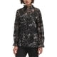 thumbnail image 1 of DKNY Blusa con ribete de encaje para mujer, negro, mediano, 1 of 1