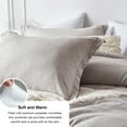 thumbnail image 5 of Davulos Queen Size Comforter Set - 3 Pieces Khaki Gray Soft Luxury Cationic Dyeing Bedding Comforter For All Season, Breathable Lightweight Fluffy Bed Set with 1 Comforter and 2 Pillow Shams, 5 of 7