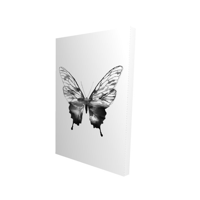 Croquis Papillon Noir - Toile 24"x36 Pouces - Impression à la Demande