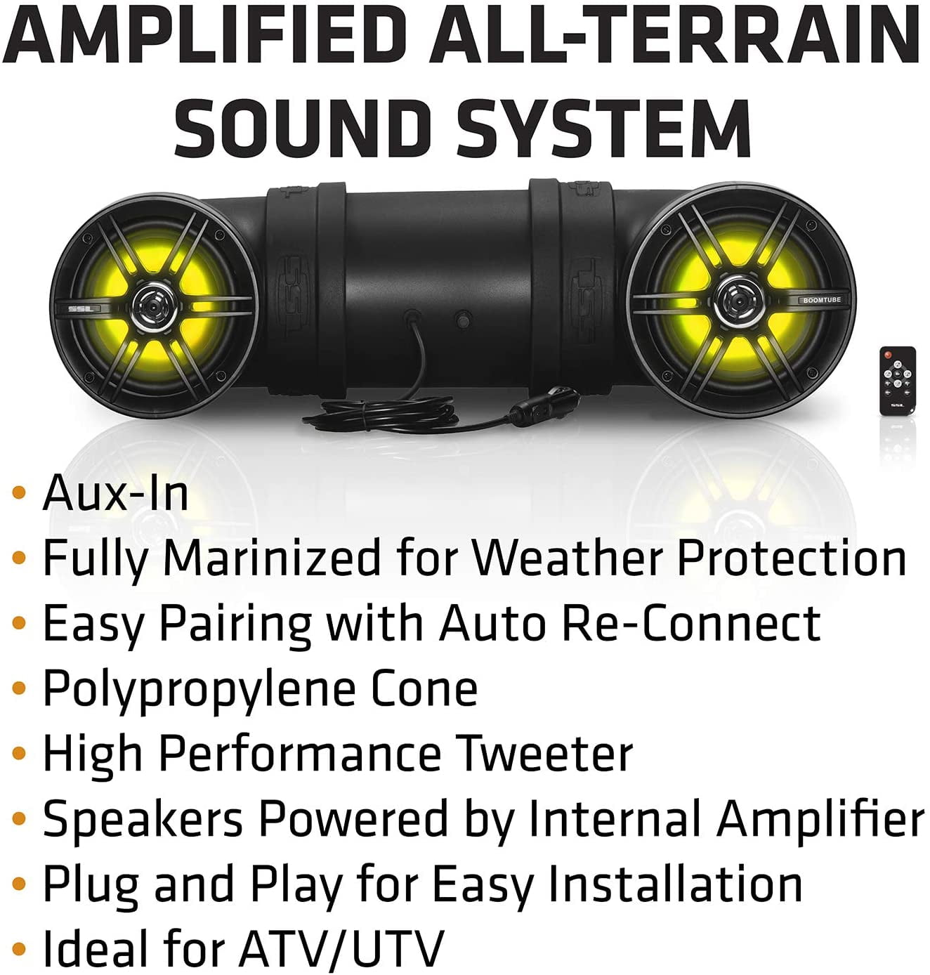 BOOMTUBE SYS W 6.5IN SPKR Sound Storm Laboratories BTB6L Bluetooth Amplified Marine UTV ATV