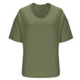 thumbnail image 4 of Womens Short Sleeve Tops Round-neck Short Sleeved T-Shirts Casual Solid Color Basic Top, 4 of 6