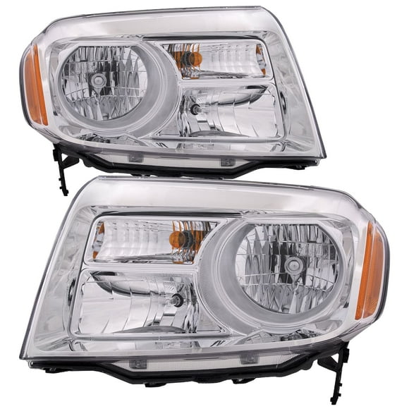 HEADLIGHTSDEPOT Headlight CAPA Certified Left And Right Pair Compatible With Honda Pilot 12-15
