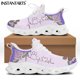 thumbnail image 1 of Zapatillas deportivas ligeras con plataforma y cordones para mujer, con estampado de huella de perro y latidos bohemios, de malla, 1 of 6