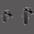 thumbnail image 2 of Baño Negro, Mezclador de lavabo en cascada mejorado para baño, grifo monomando para lavabo en latón, grifo monomando frío y caliente negro mate, 2 of 7