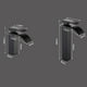 thumbnail image 2 of Grifo mezclador de lavabo moderno para baño, mezclador monomando para lavabo de latón, grifo mezclador de agua fría y caliente negro mate, 2 of 7