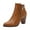 Brown, variant on Fesfesfes Womens Boots Ankle Boots Retro Thick Heel High Heel Shoes Boots Plus Size Zipper Boots 5.5(36)
