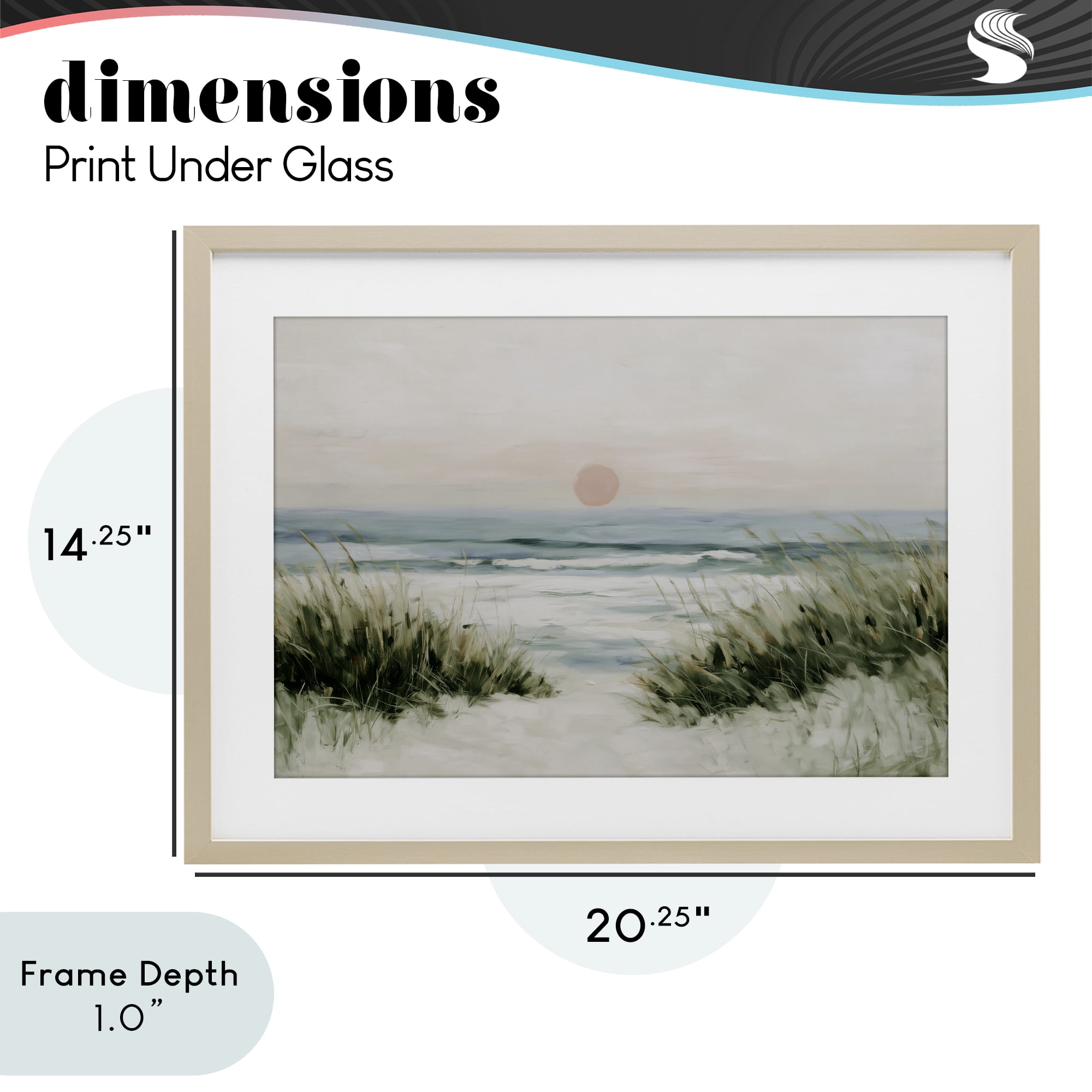 Stupell Industries Coastal Dunes with Wild Beach Grass Birch Framed Print Under Glass, design by Chromatic Storm Studio