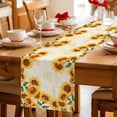thumbnail image 6 of Vintage Farm Sunflower Leaves Table Runner 90 Inches Long,Kitchen Dining Tablerunners Retro Letter Back Linen Table Runners Dresser Scarves for Home Dinner Wedding Holiday Party Decor, 6 of 9