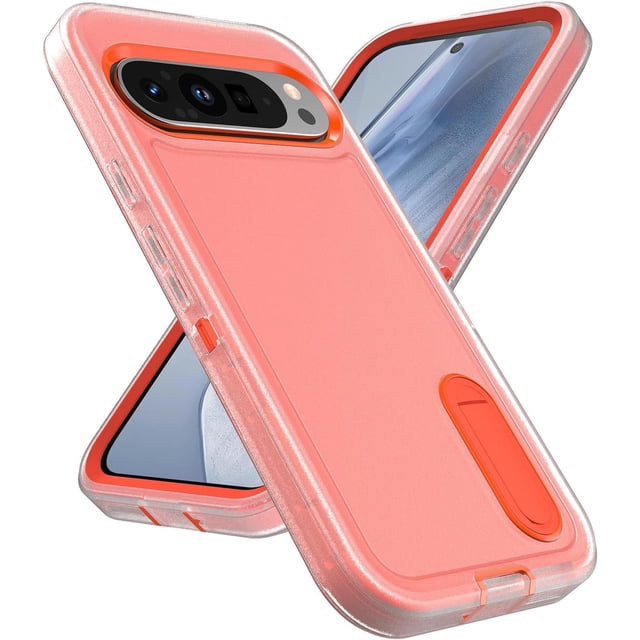 KOMI Shockproof Case for Google Pixel 9/9 Pro/9 Pro XL,Scratch-Resistant Drop Protection Case with Kickstand Raised Edges Highly Grippy Cover