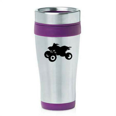 

16oz Insulated Stainless Steel Travel Mug ATV 4 Wheeler (Purple )