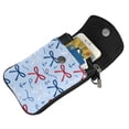 thumbnail image 3 of Cross-Body Bag Flip Phone Bag 7.6inx4.9in Durable Waterproof Pu Leather Small Size But Spacious Magnet Button Nautical Theme Thin Ribbon Bow Pattern, 3 of 5